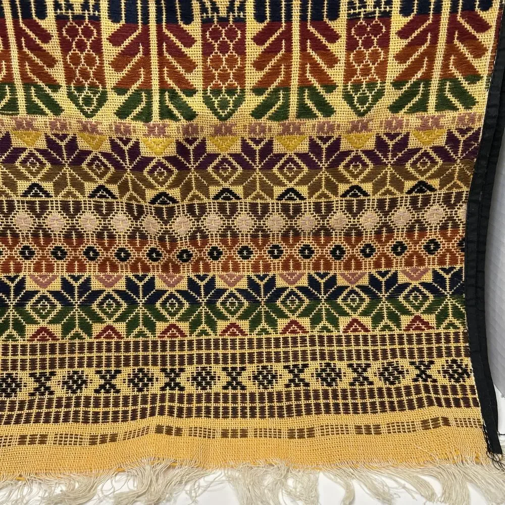 Guatemalan Quetzal Bird Hand Woven Textile Wall Hanging 17 X 41